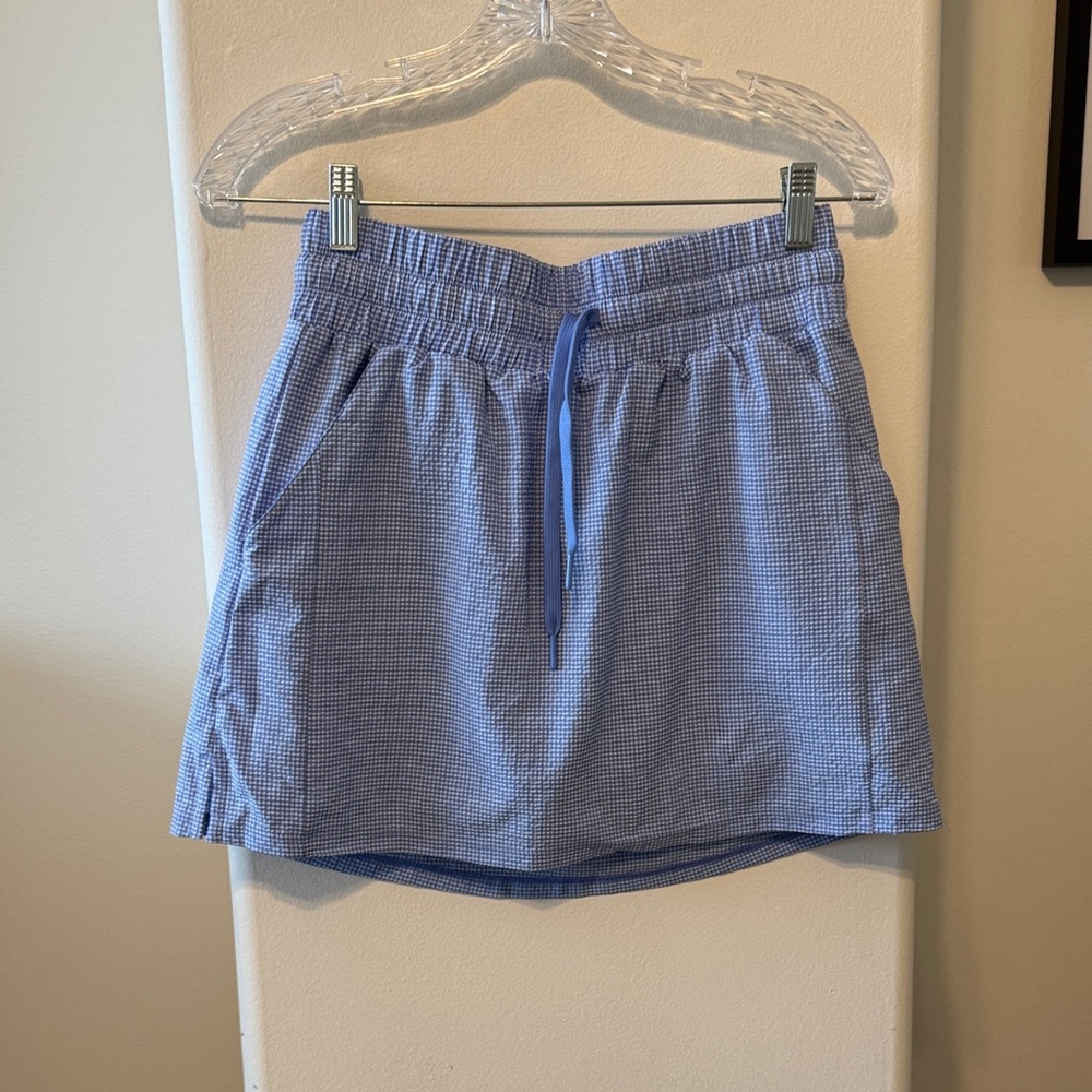 Adidas Blue and White Gingham Skirt